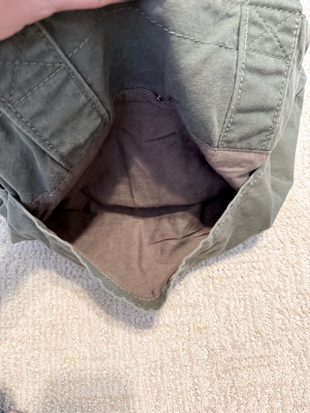AVEDA Dark Olive Canvas Logo Tote - Picture 4 of 8